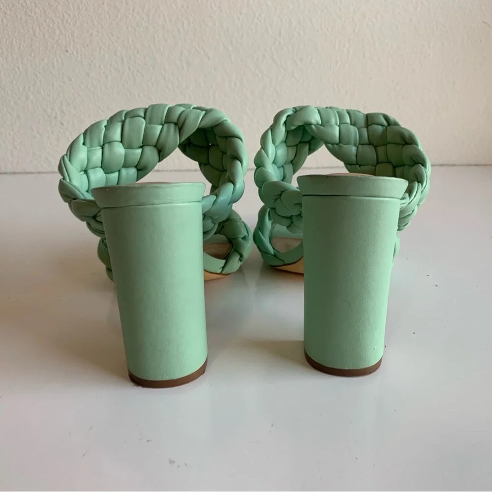 Liliana Twisted Mint sandals with braided straps chunky heel women's size 10